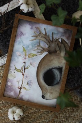 "Nature’s own Story” - The Deer and cherry blossom