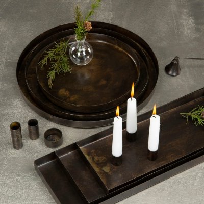 Zoom bild av Bricka Penny Brun Rund