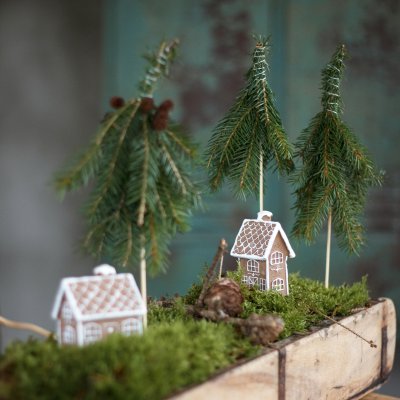 Zoom bild av pepparkakshus stick poly alot