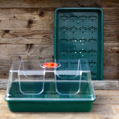 Odlingstråg med hål grön Standard Seed Tray Green With Holes Garland